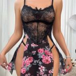 sexy-lingerie-roses-pattern-1 slip lingerie dress