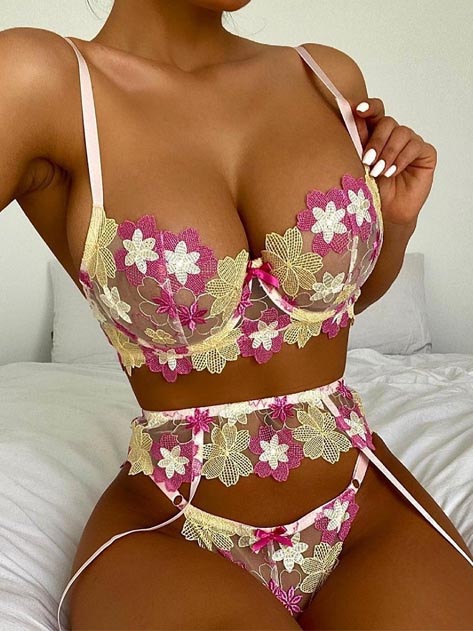 teddy-lingerie-cute-flowers-suit-2 sexy teddy lingerie