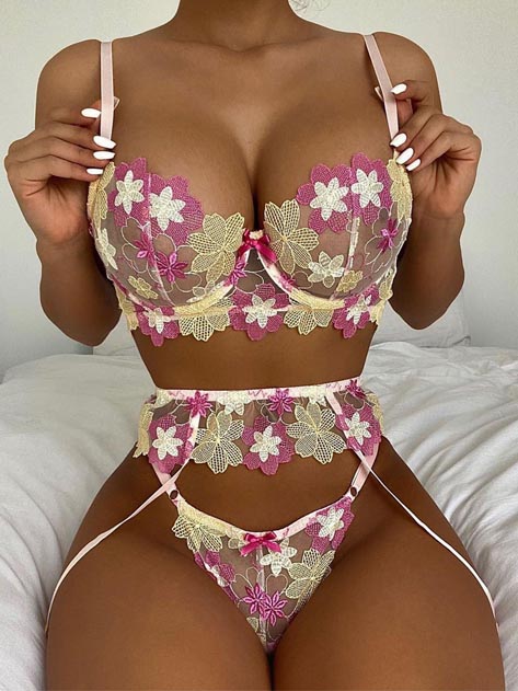teddy-lingerie-cute-flowers-suit-3 sexy teddy lingerie