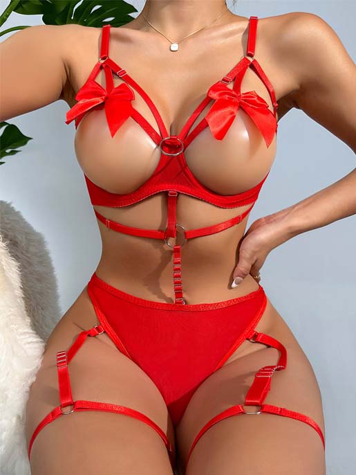 teddy-lingerie-sexy-bows-set-6 sexy teddy lingerie