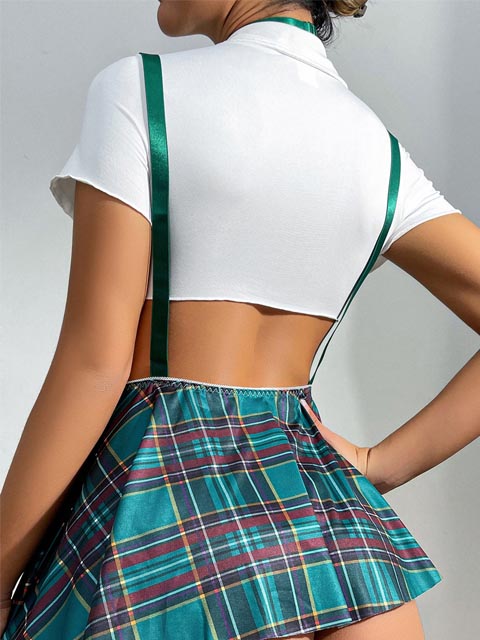 youthful-cosplay-suspender-skirt-set-10 sexy student playing with skirt