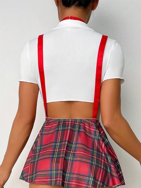 youthful-cosplay-suspender-skirt-set-3 sexy student playing with skirt
