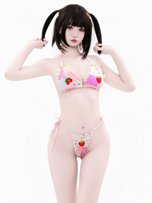 anime-cute-floral-bikini-lingerie-2 cosplay costumes lingerie