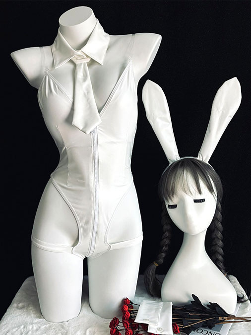 white-bunny-jumpsuit-lingerie-7 bunny cosplay costumes
