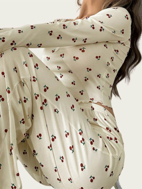 cotton-nightgowns-cherry-pattern-set-2 womens loungewear