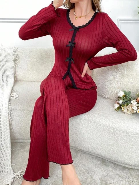 cotton-nightgowns-cute-bows-set-7 womens loungewear