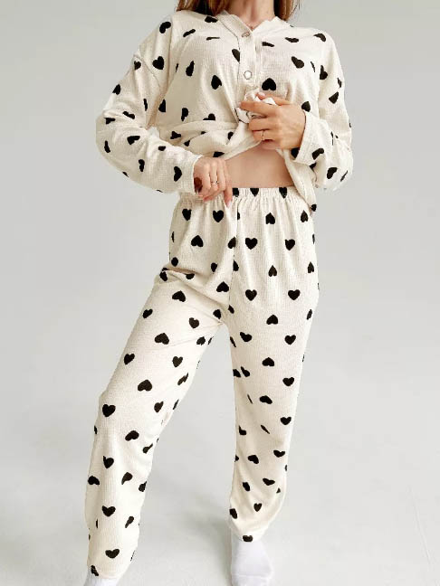 cotton-nightgowns-cute-hearts-set-6 Cotton Nightgowns Cute Hearts Set N075