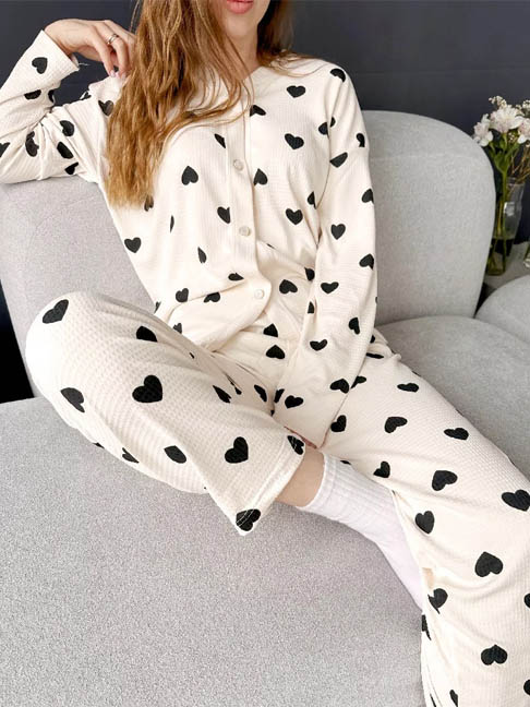 cotton-nightgowns-cute-hearts-set-8 womens loungewear