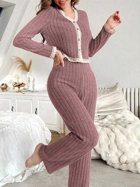 cotton-nightgowns-lace-trim-set-1 womens loungewear