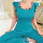 cotton-sleepwear-bell-bottom-pants-set-11 womens loungewear