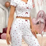 cotton-sleepwear-cute-bows-hearts-set-1 womens loungewear
