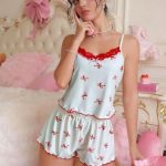 cotton-sleepwear-cute-bows-pants-set-2 womens loungewear