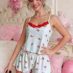cotton-sleepwear-cute-bows-pants-set-3 womens loungewear