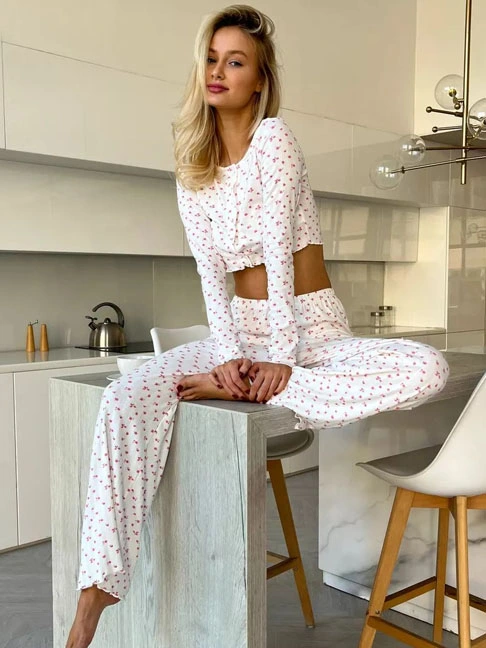 cotton-sleepwear-long-sleeve-flowers-set-4 womens loungewear