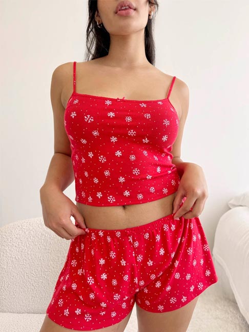 cotton-sleepwear-snow-pattern-nightwear-set-4 womens loungewear