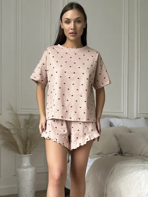 pajamas-crown-pattern-hollow-sleepwear-set-6 womens loungewear