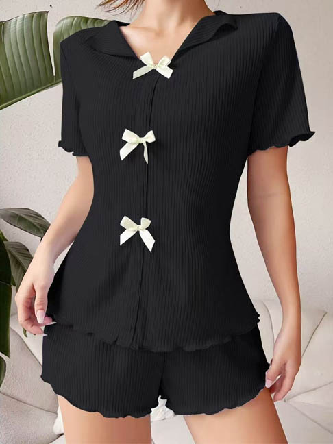 pajamas-set-bows-sleepwear-suit-2 womens loungewear
