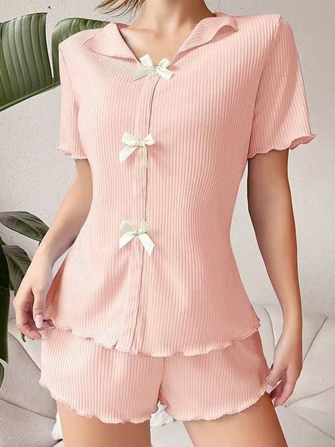pajamas-set-bows-sleepwear-suit-4 womens loungewear