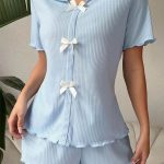 pajamas-set-bows-sleepwear-suit-7 womens loungewear
