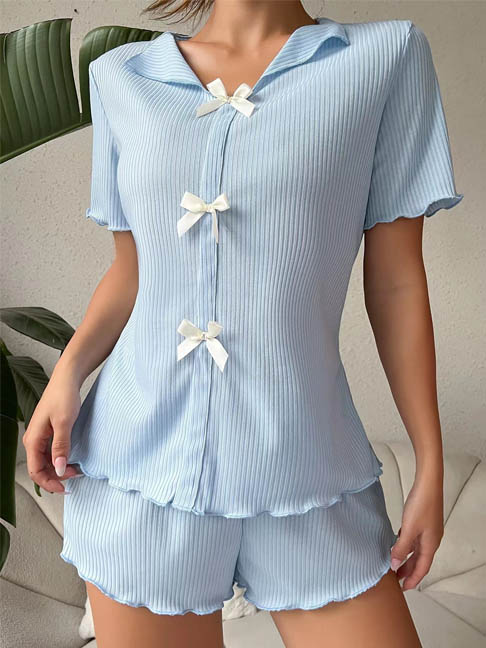 pajamas-set-bows-sleepwear-suit-7 womens loungewear