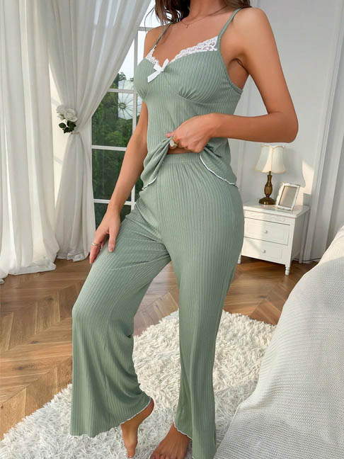 pajamas-set-lace-trim-sleepwear-suit-10 womens loungewear