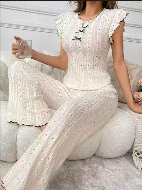 pajamas-set-texture-sleepwear-suit-4 womens loungewear