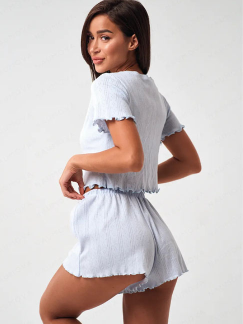 pajamas-set-top-shorts-sleepwear-suit-4 womens loungewear