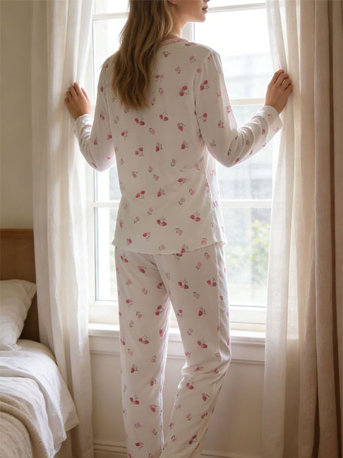 sleepwear-set-cherry-pattern-loungewear-set-3 womens loungewear