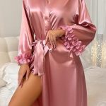 women-pajamas-cute-trim-rope-2 women silk robe