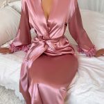 women-pajamas-cute-trim-ropet-3 women silk robe