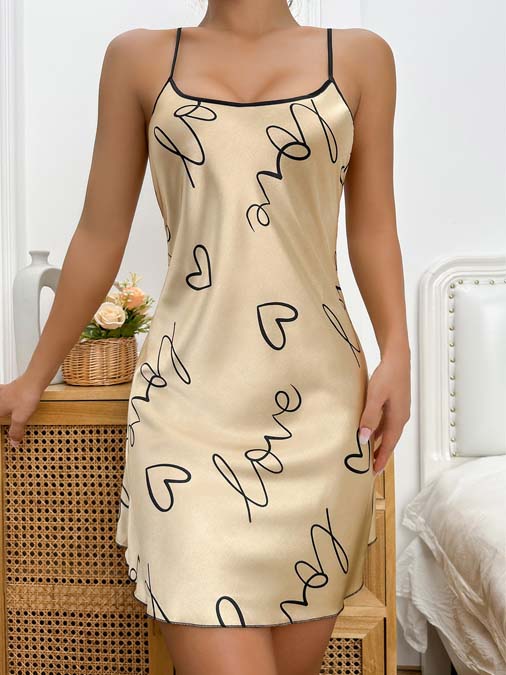 women-pajamas-hearts-pattern-5 sleepwear dress