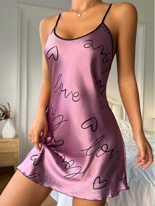 women-pajamas-hearts-pattern-6 sleepwear dress