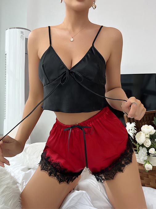 women-pajamas-lace-2-pieces-set-1 womens nightgown