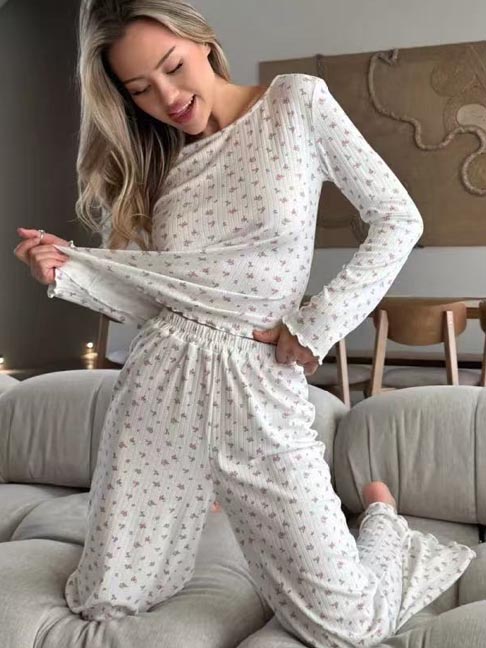 women's nightgown-floral-pajamas-1 womens loungewear