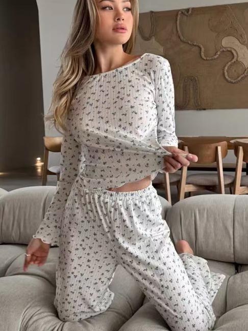 women's nightgown-floral-pajamas-3 womens loungewear
