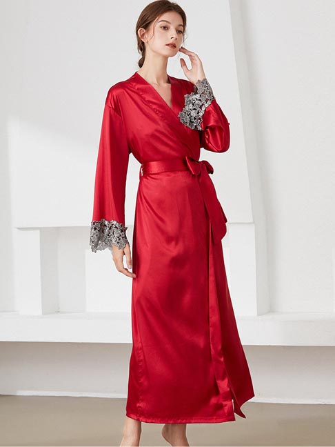 women's nightgown-lace-cuff-1 women silk robe