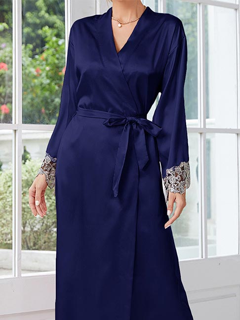 women's nightgown-lace-cuff-3 women silk robe