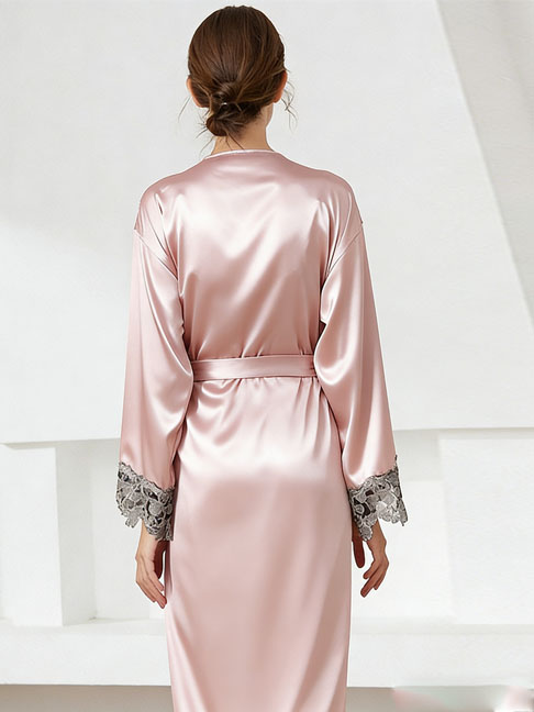 women's nightgown-lace-cuff-6 women silk robe