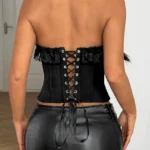 lace-edged-black-corset-top-6 club outfit