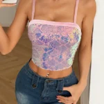 pink-glitter-strap-top-4 club outfit