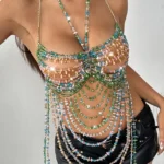 beaded-bra-colorful-raindrops-2 Girl wear jewelry beaded bra