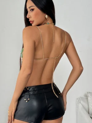 Girl wear jewelry beaded bra