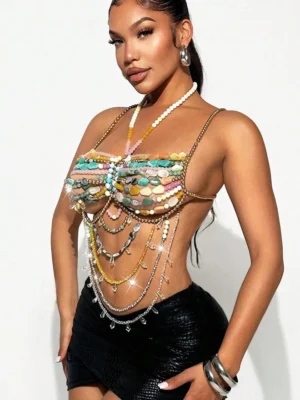 beaded-bra-fancy-girl-2 Model in decorative beaded bra top