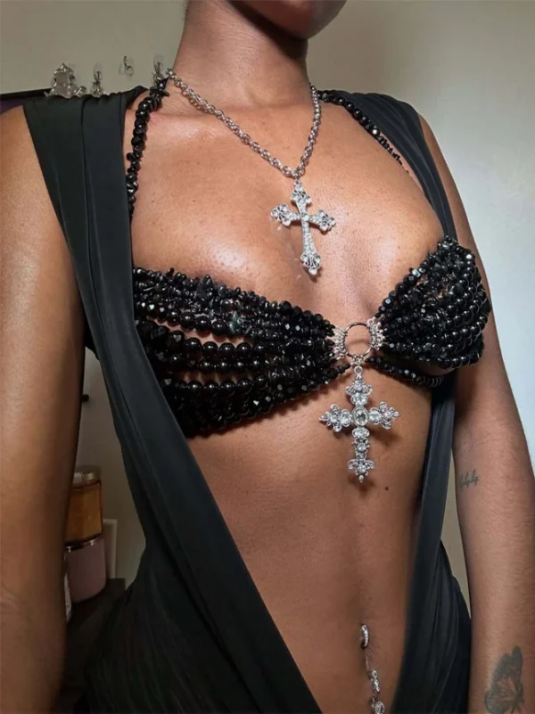 beaded-bra-night-black-2 Girl wear jewelry beaded bra