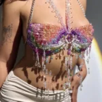 beaded-bra-rainbow-smile-2 Girl wear jewelry beaded bra