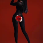 sexy-bodystocking-bownot-hollow-stocking-4 women's sexy bowknot hollow-out open crotch bodystocking sheer lace bodysuit with cutout design and bow detail lingerie