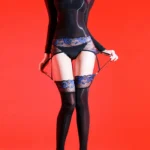 sexy-bodystocking-shiny-suspender-stocking-1 women's sexy shiny suspender bodystocking glossy lace bodysuit with detachable garter straps hosiery lingerie