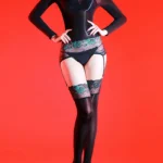 sexy-bodystocking-shiny-suspender-stocking-3 women's sexy shiny suspender bodystocking glossy lace bodysuit with detachable garter straps hosiery lingerie