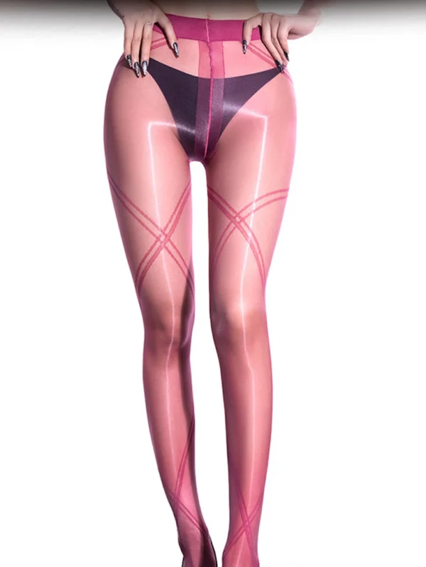 sexy-stockings-cross-lines-pantyhose-1 Women's sexy cross lines pantyhose geometric criss-cross pattern sheer tights