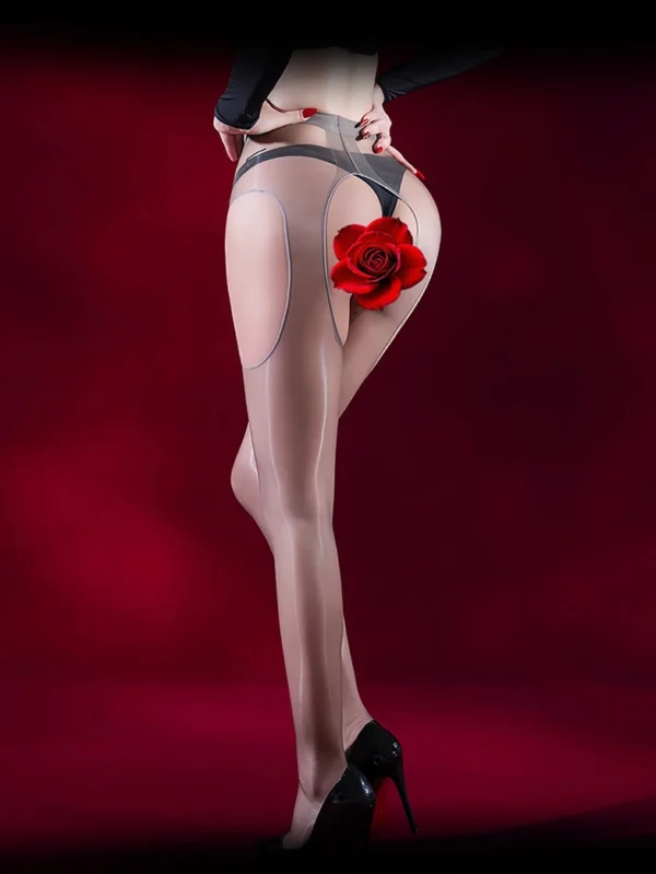 sexy-stockings-hollow-open-crotch-pantyhose-9 Hollow-out pantyhose with open-crotch design sexy cutout tights with crotchless feature